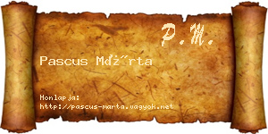 Pascus Márta névjegykártya